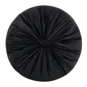 Poszewka Welur Velvet Okrągła 40 Cm Czarna