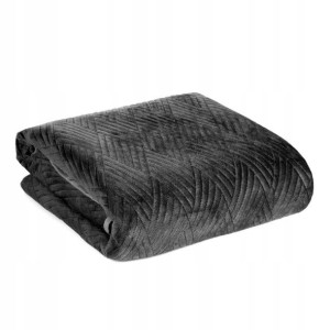 Narzuta Kapa Romby Welur Velvet 170x210 Cm Czarna