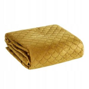 Narzuta Kapa Pikowana Welur Velvet 170x210 Złota