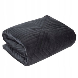 Narzuta Kapa Romby Welur Velvet 220x240 Cm Czarna