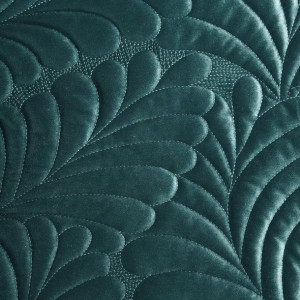 Narzuta Kapa W Liście Welur Velvet 220x240 Turkus