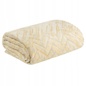 Narzuta Pikowana Welur Velvet 170x210 Cm Kremowa