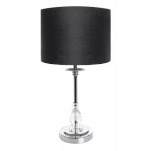 Lampa Lampka Nocna Glamour 30x53 Cm Czarna