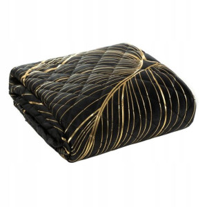 Narzuta Welur Velvet Pikowana 220x240 Cm Czarna