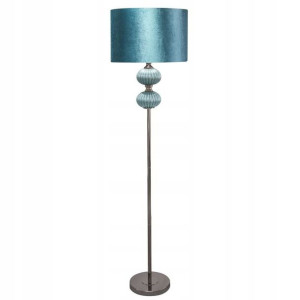 Ozdobna Lampa Stojąca Wysoka 46x174 Cm Niebieska