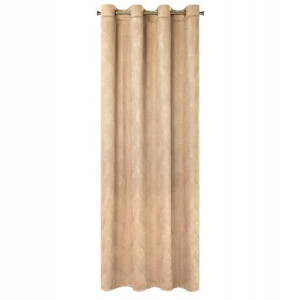 Zasłona Wzór Welur Velvet Przelotki 140x25 Beżowa