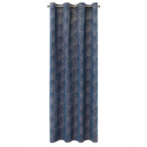 Zasłona Welur Velvet Złoty Nadruk 140x250cm Granat