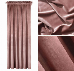 ZASŁONA WELUROWA VELVET NA TAŚMIE 140X270 RÓŻOWA Welur Welwet Zasłony