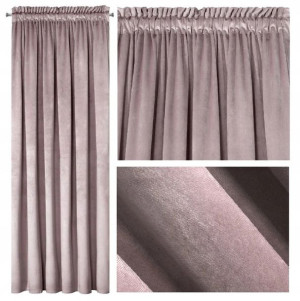 Zasłona Velvet Welur Welwet taśma 140X270 Pudrowa Welwet Gotowe Żabki