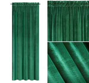 Zasłona Welur Velvet Na Taśmie 140x270 Cm Zielon