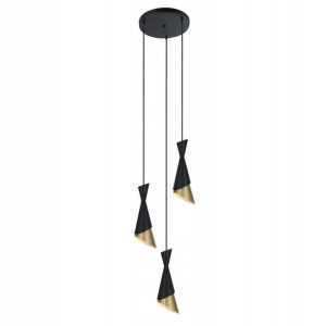 Italux Lampa MALIA czarno złota 3x40W E27