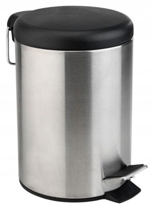 Kosz na śmieci łazienkowy 3L stal/czarny