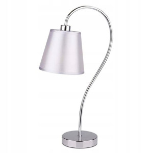 Candellux Lampka stołowa LUK abażur chrom perła 1x40W E14