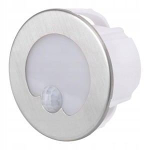 Lampa schodowa LED DPM 1,2 W 4000 K IP20 okrągła z czujnikiem ruchu stal ni