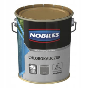 Emalia chlorokauczukowa Nobiles do metalu i betonu szara 5 l