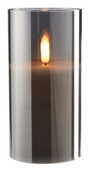 Świeca ozdobna świeczka 8x15cm szara LED