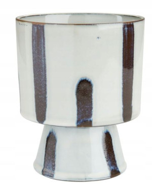 Donica doniczka Ś13xW16cm biały/niebieski