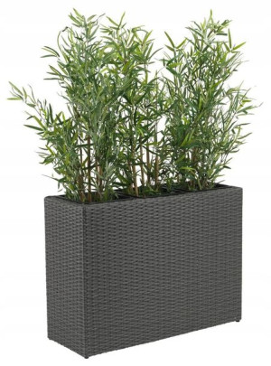 Donica doniczka 30x83x60 szara technorattan