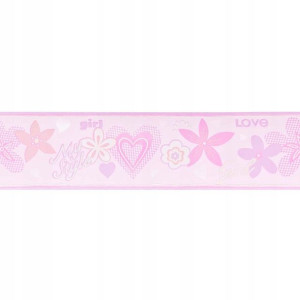 Rasch Border winylowy dziecięcy różowy 17 cm x 5 m