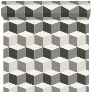 Tapeta GEOMETRIA 3D winylowa na flizelinie szara