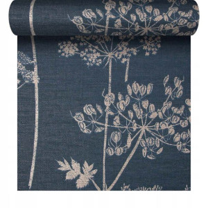 Tapeta WILD FLOWER winylowa na flizelinie granatowa