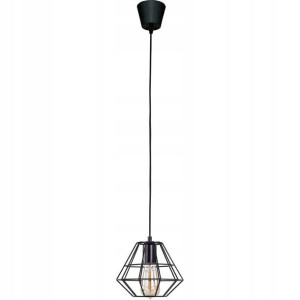 TK Lighting Lampa sufitowa DIAMOND śr. 20 cm czarna 1x60W E27