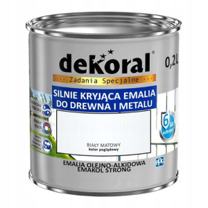 Emalia Dekoral Emakol Strong biała mat 0,2 l