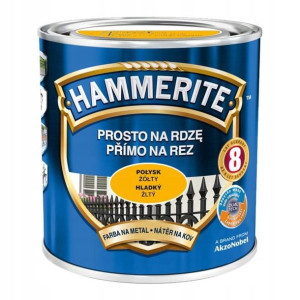 Farba do metalu Hammerite Prosto Na Rdzę połysk żółty 0,7 l