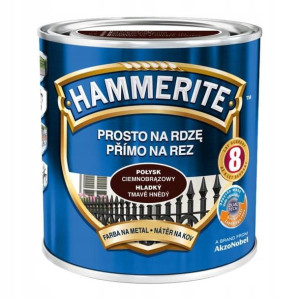 Farba do metalu Hammerite Prosto Na Rdzę połysk ciemny brązowy 0,7 l