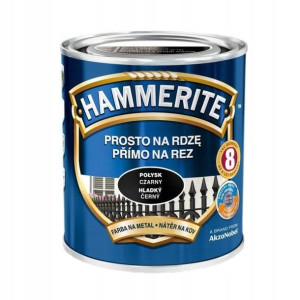 Farba do metalu Hammerite Prosto Na Rdzę połysk czarny 0,7 l