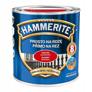 Farba do metalu Hammerite Prosto Na Rdzę połysk czerwony 0,7 l