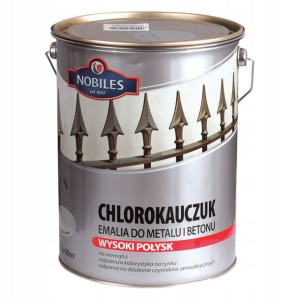 Emalia chlorokauczukowa Nobiles do metalu i betonu popielata średnia 5 l