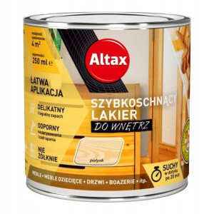 Lakier szybkoschnący Altax bezbarwny połysk 0,25 l