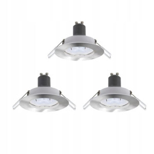 Oczko LED GU10 230 lm 2700 K 8,5 cm srebrne 3 szt.