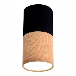 Oprawa natynkowa Tuba 1 x 50 W GU10 czarno-drewniana