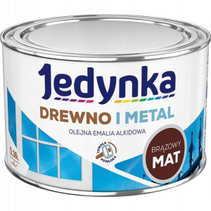 Jedynka Emalia alkidowa do drewna i metalu matowa brązowa 360 ml