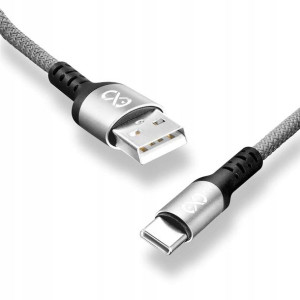 Kabel BRAID USB-USB C 1,2m szary