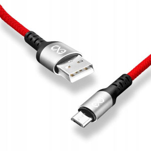 Kabel BRAID USB- m USB 1,2m czerwony