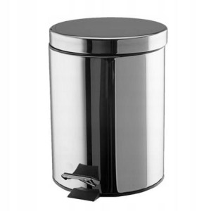 Kosz na śmieci na pedał CHROM INOX 5L wys. 28 cm