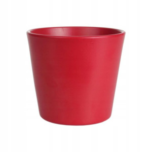 Osłonka na doniczkę 13.5 cm ceramiczna czerwona