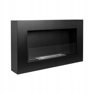 Biokominek 650 x 400 BOX z szybą czarny