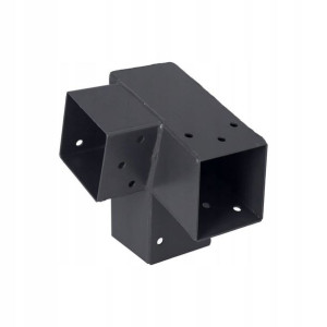Łącznik do drewna prosty prawy 7 x 7 cm 75 st. 3-końce Suki Plug-in antracy