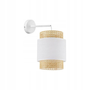 Kinkiet Boho biały z rattanem E27 TK Lighting