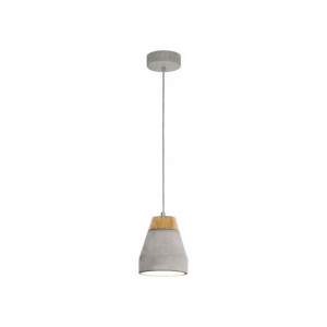Lampa wisząca Tarega beton z drewnem E27 Eglo