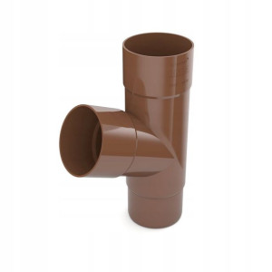 Bryza Trójnik 90/90/90 mm PVC brąz