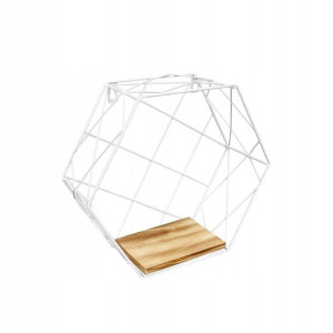 Emergo Półka metalowa hexagon L biała