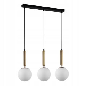 Italux Lampa wisząca RAVENA śr.15cm czarno-mosiężna 3xE27