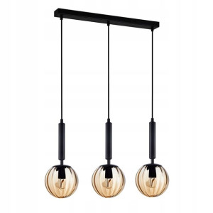 Italux Lampa wisząca RAVENA śr.15cm czarna 3xE27