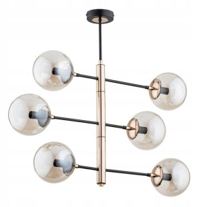 Alfa Lampa PESCO złoto-czarna 6xE14