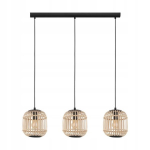 Eglo Lampa wisząca BORDESLEY drewno 3xE27